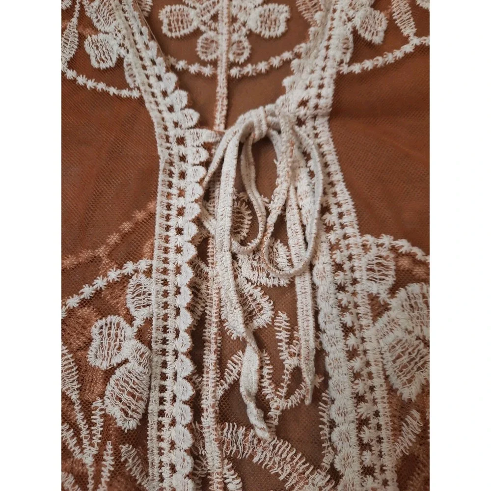 Ana & Rose Sheer Kimono Cover Up Womens Size Small Boho Fairy Bohemian Festival - Picture 8 of 11